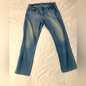 Womens LEVI STRAUSS SIGNATURE Modern Straight Dark Wash Denim Jeans 34x27.5